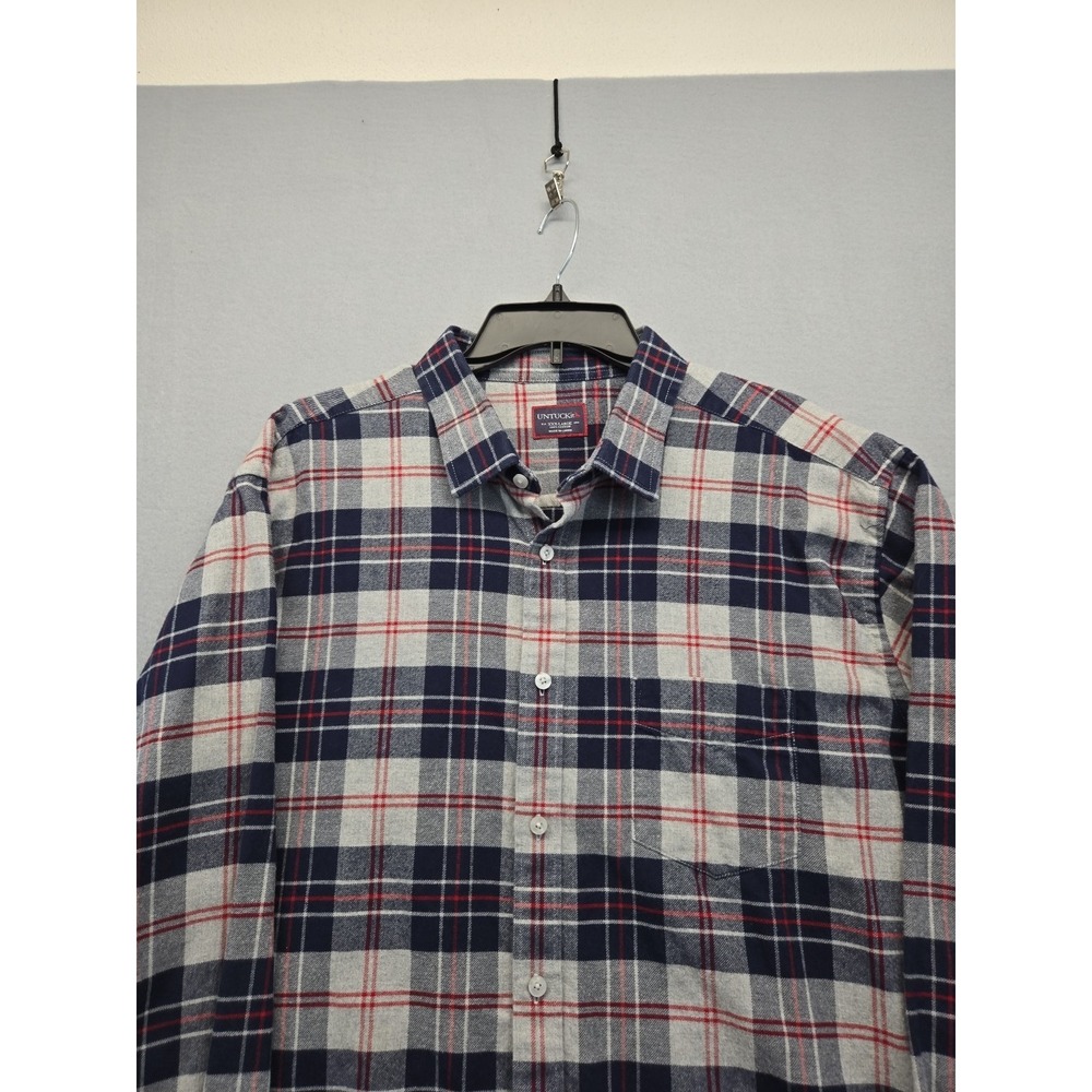 UNTUCKit Flannel Shirt Mens 3XL‎ Plaid Button Up Long Sleeve Cotton Casual Top